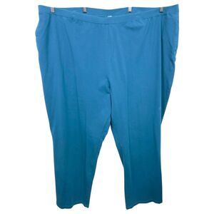 Liz & Me Catherines Plus Size 30W 32W Pants 4X Blue Pull On Stretch Elastic 1670